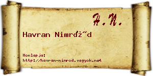 Havran Nimród névjegykártya